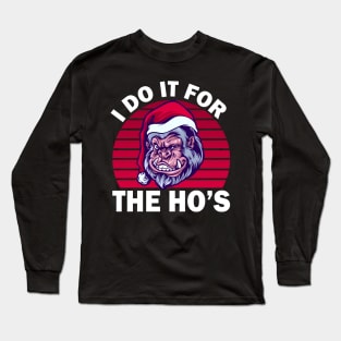 Gorilla Christmas Says The Ho's Long Sleeve T-Shirt